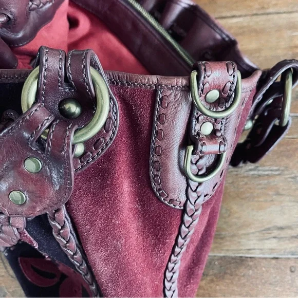 Lockheart Large Floral Suede Shoulder Bag - Picture 4 of 14